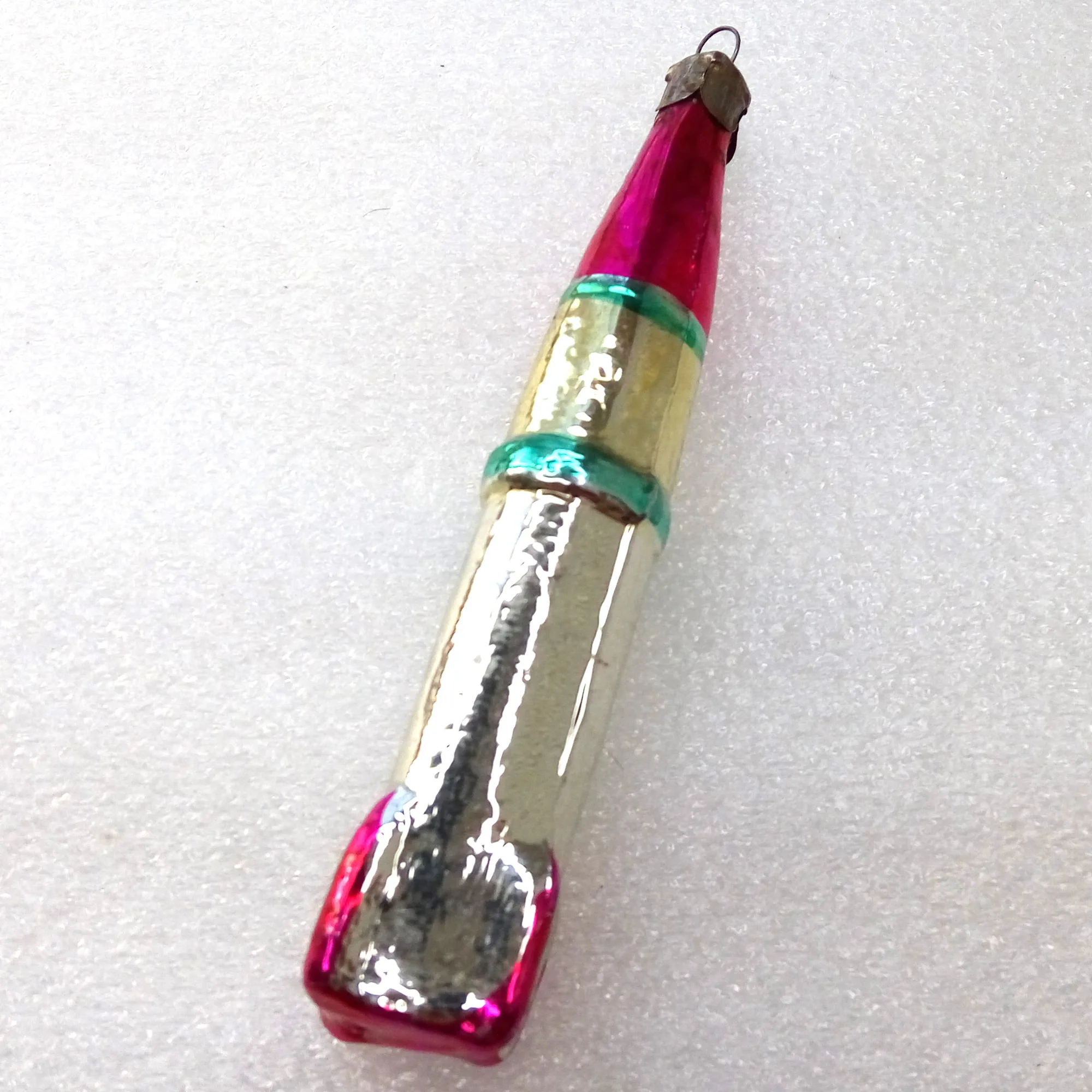 Vintage Glass Christmas Ornament Tree Rocket