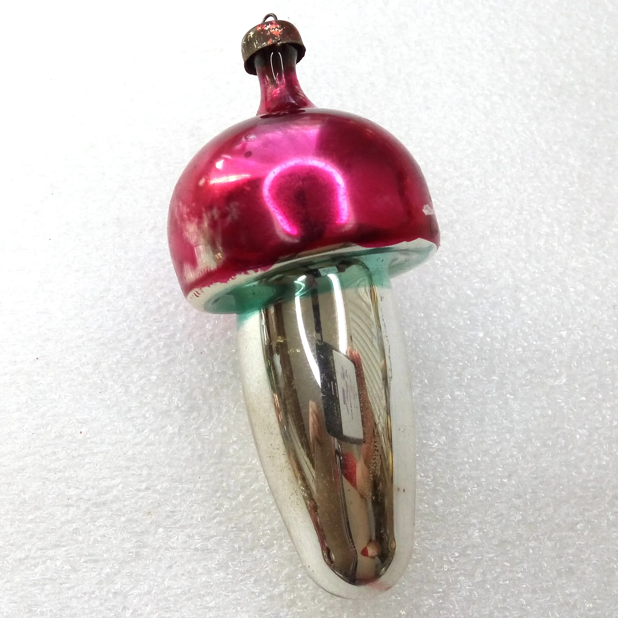 Vintage Glass Christmas Ornament Tree Decor Mushroom