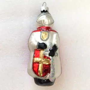 New Modern Ukrainian Glass Christmas Ornament Knight