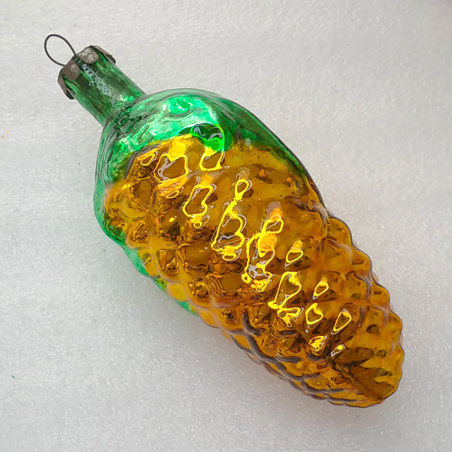 Huge Antique Vintage USSR Glass Christmas Ornament Tree Pinecone
