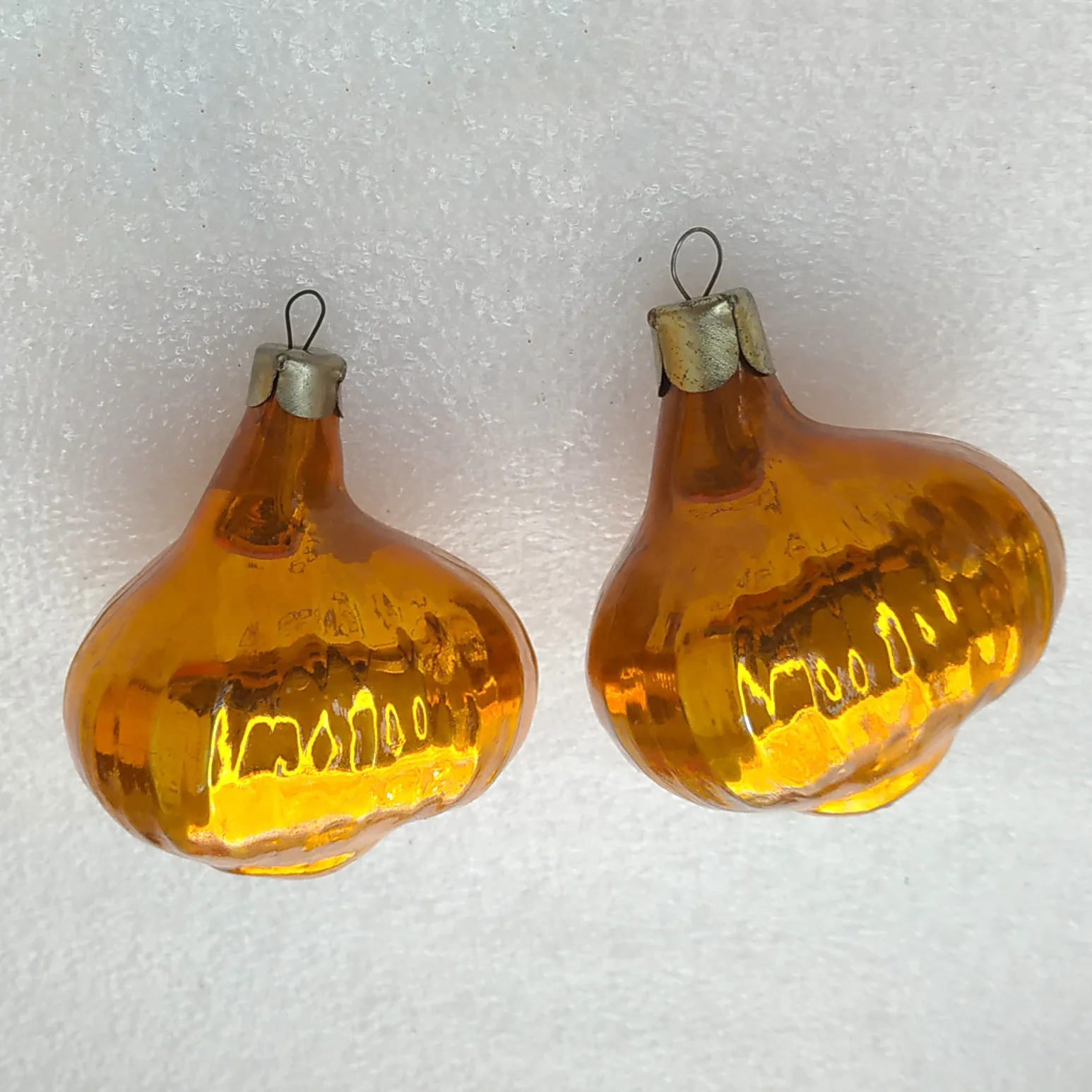 Set of 2 Antique Vintage Glass Christmas Ornaments Tree Toys Onions