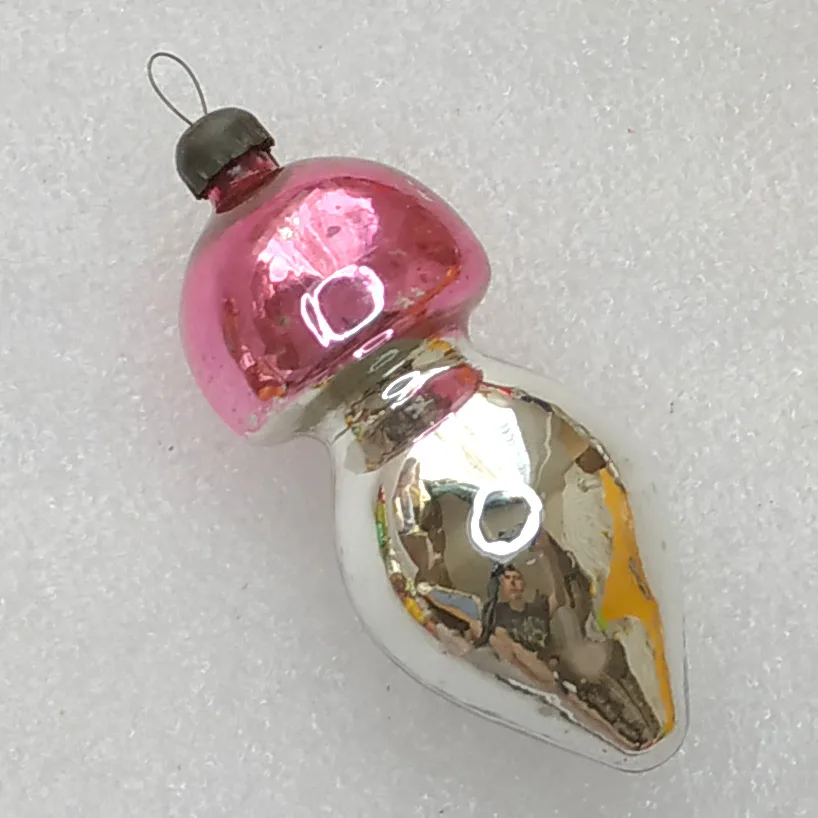 Antique Vintage Mercury Glass Christmas Ornament Tree Mushroom