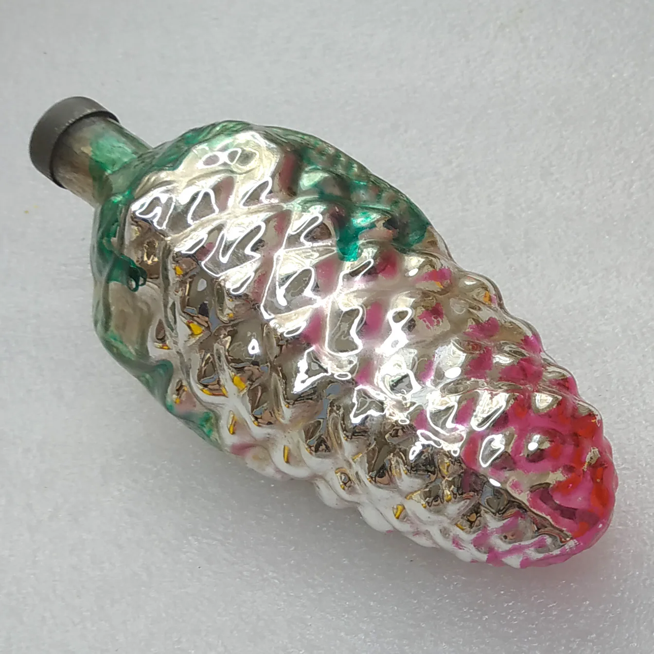 Huge Antique Vintage USSR Glass Christmas Ornament Tree Pinecone