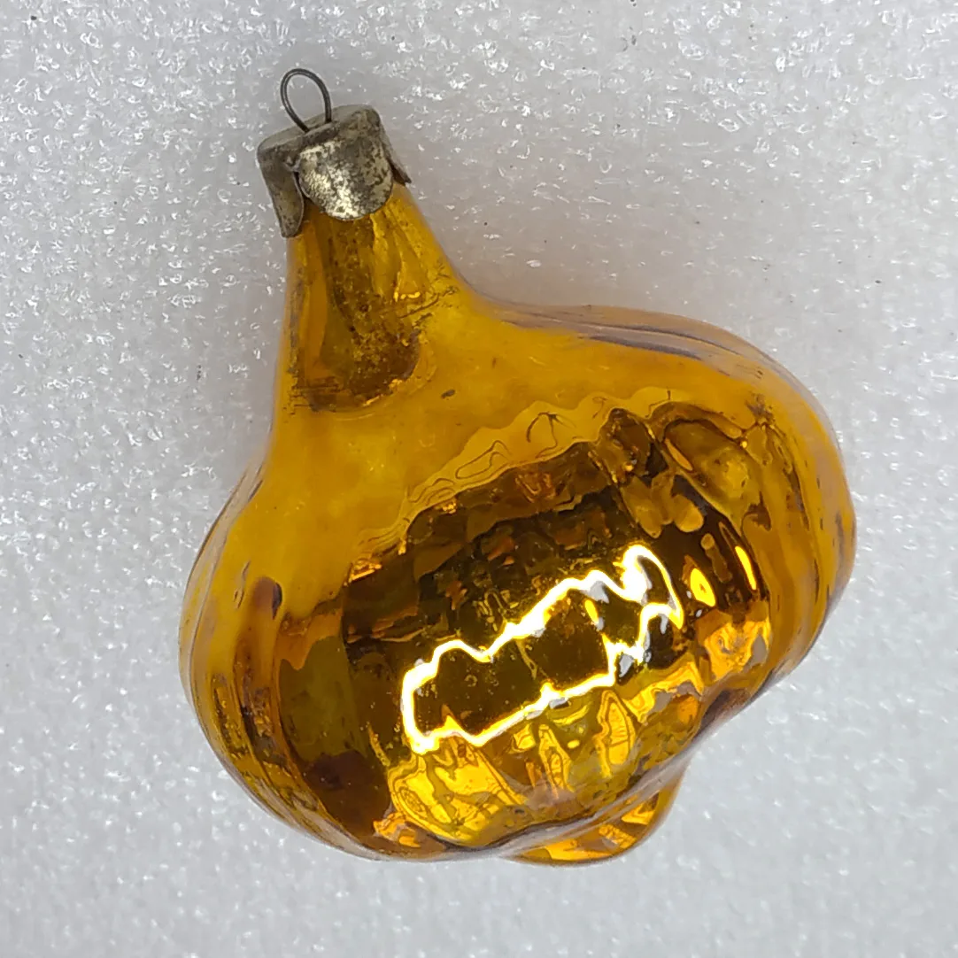 Antique Vintage Silver Glass Christmas Ornament Tree Toy Onion