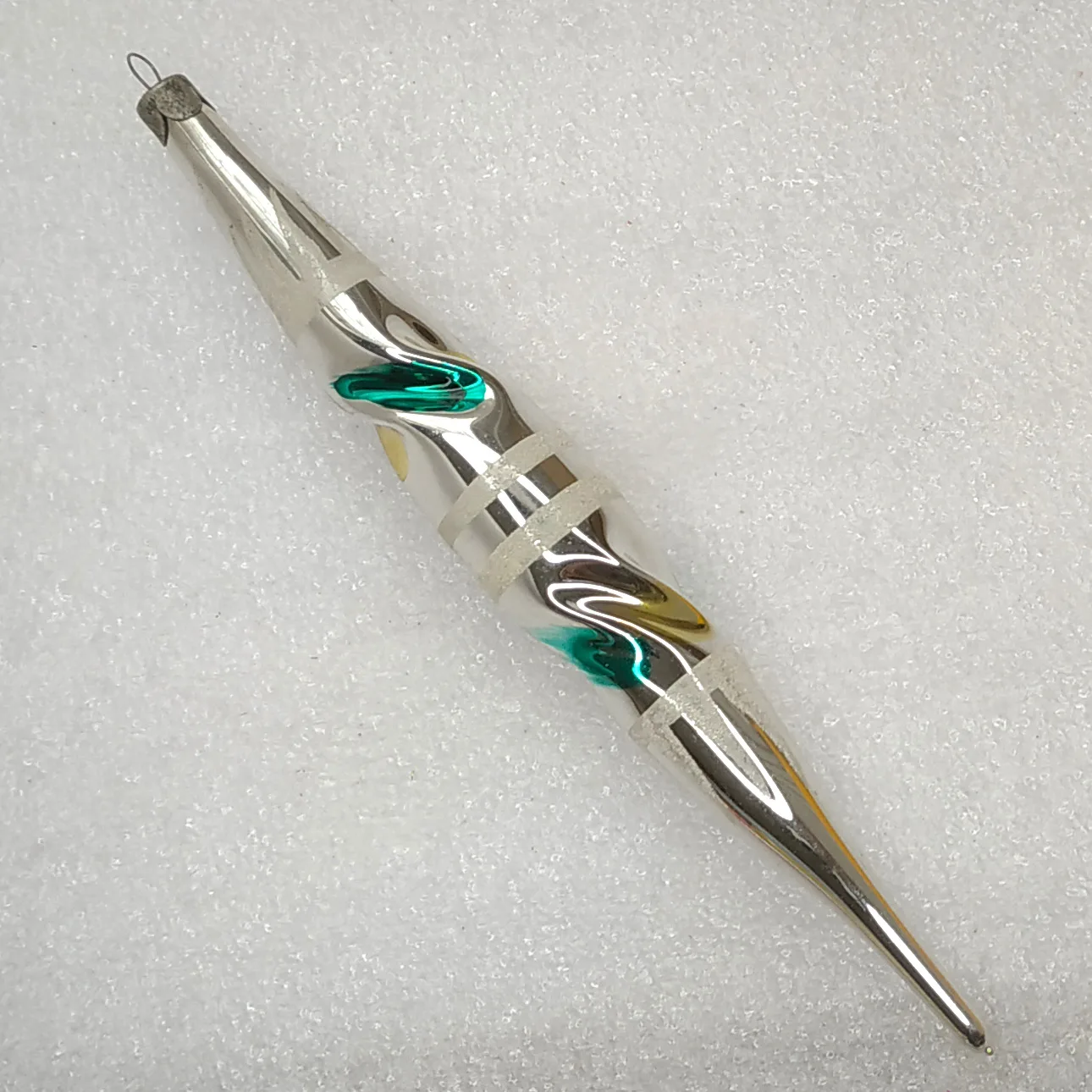 Antique Vintage Silver Glass Christmas Ornament Tree USSR Icicle