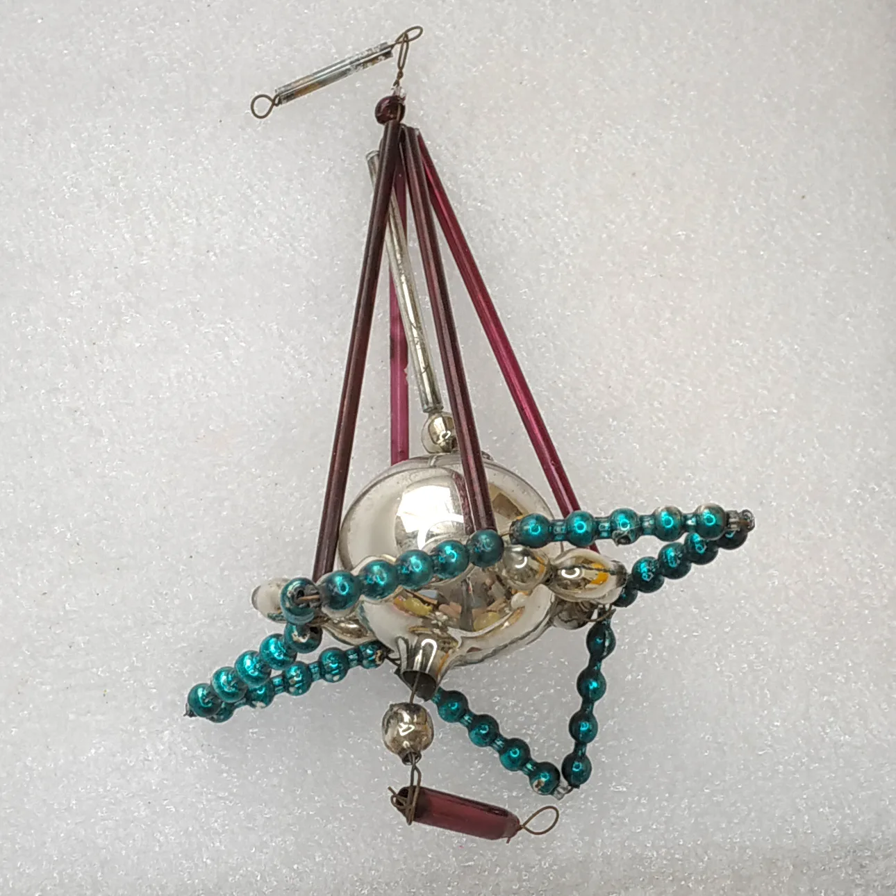 Antique Vintage Tube Glass Christmas Ornament USSR