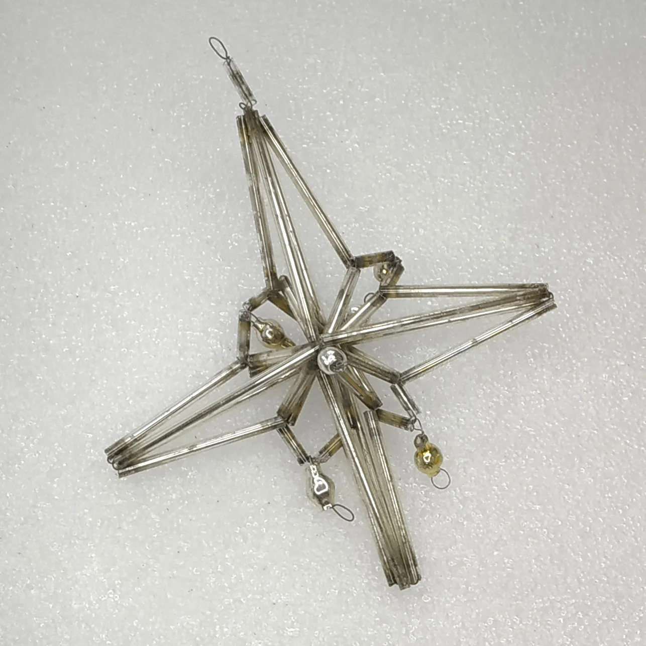 Antique Vintage Tube Glass Christmas Ornament USSR Old Star