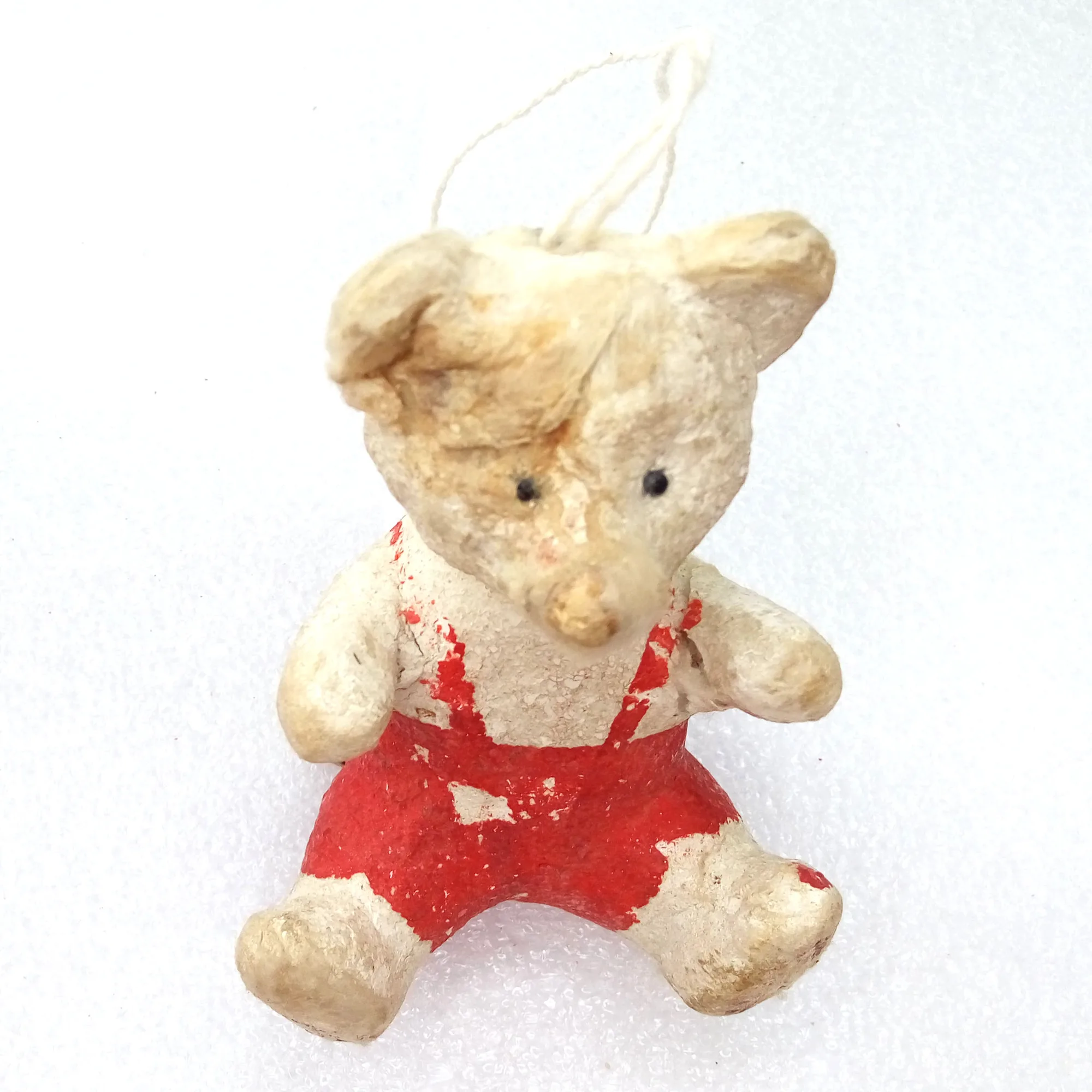 Vintage Ukrainian Cotton Christmas Ornament Teddy Bear