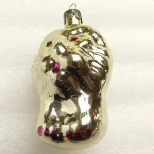 Vintage USSR Glass Christmas Ornament Lion