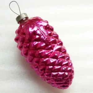 Huge Vintage USSR Glass Christmas Ornament Old Pinecone