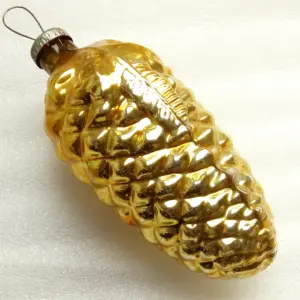 Huge Vintage USSR Glass Christmas Ornament Old Pinecone