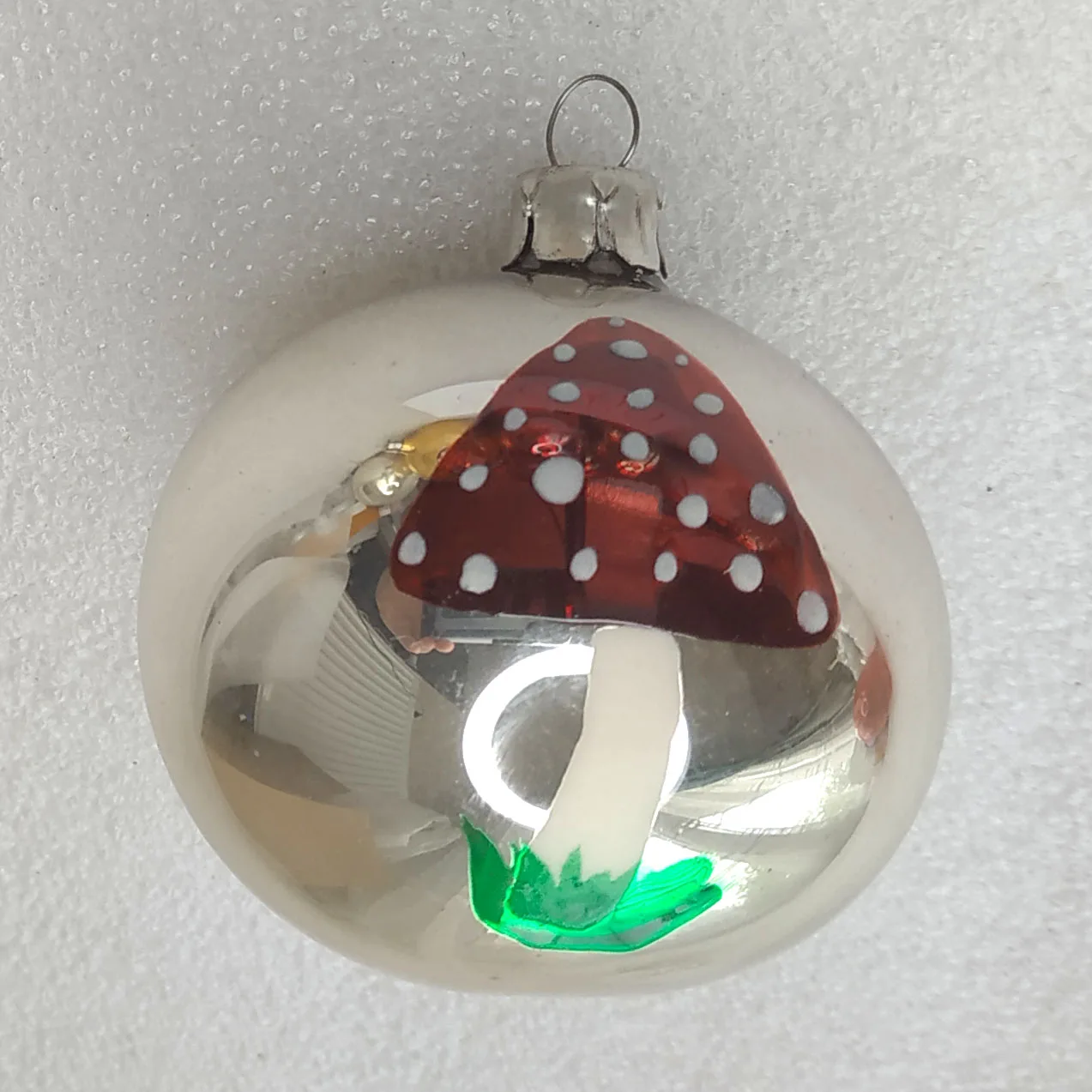 Antique Vintage Glass Christmas Ornament Mushroom Ball
