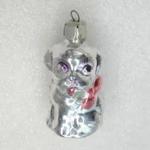 Antique Vintage Russian Glass Christmas Ornament Puppy