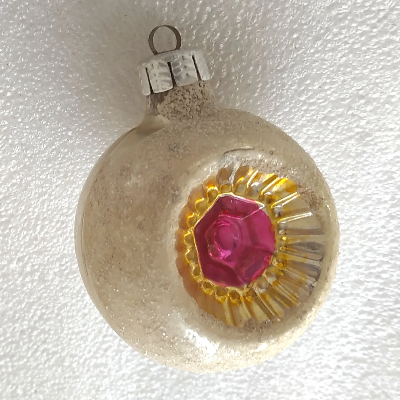 Antique Vintage German GDR Glass Christmas Ornament Lantern