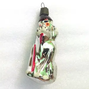 Vintage USSR Glass Christmas Ornament Hunter Dog