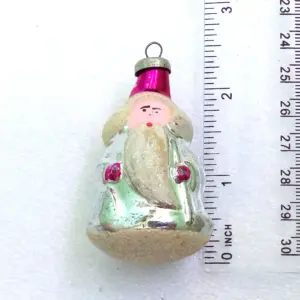 Vintage USSR Glass Christmas Ornament Small Santa