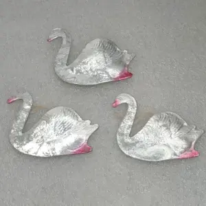 Set of 6 Antique Vintage USSR Cardboard Christmas Ornaments Swans