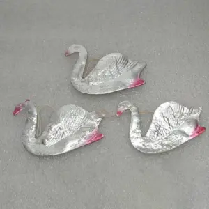 Set of 6 Antique Vintage USSR Cardboard Christmas Ornaments Swans