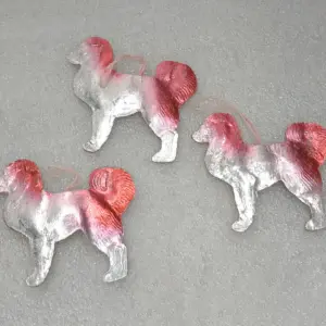 Set of 3 Antique Vintage USSR Dresden Cardboard Christmas Ornament Dogs