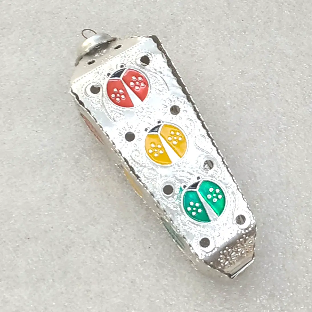 Aluminum Surprise Box Ornament Ladybugs Candy Container USSR 1950s