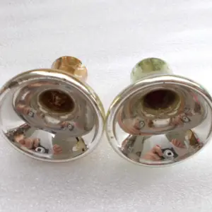 Set of 2 Vintage USSR Glass Christmas Tree Ornament Old Bells
