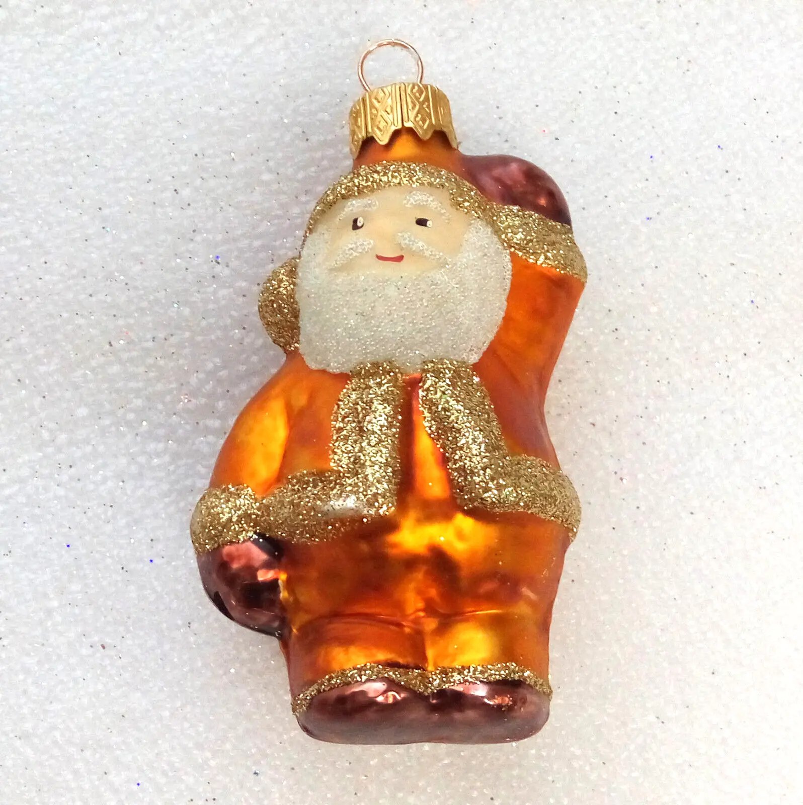 New Modern Ukrainian Glass Christmas Ornament Santa