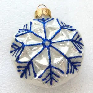 New Modern Ukrainian Glass Christmas Ornament Snowflake