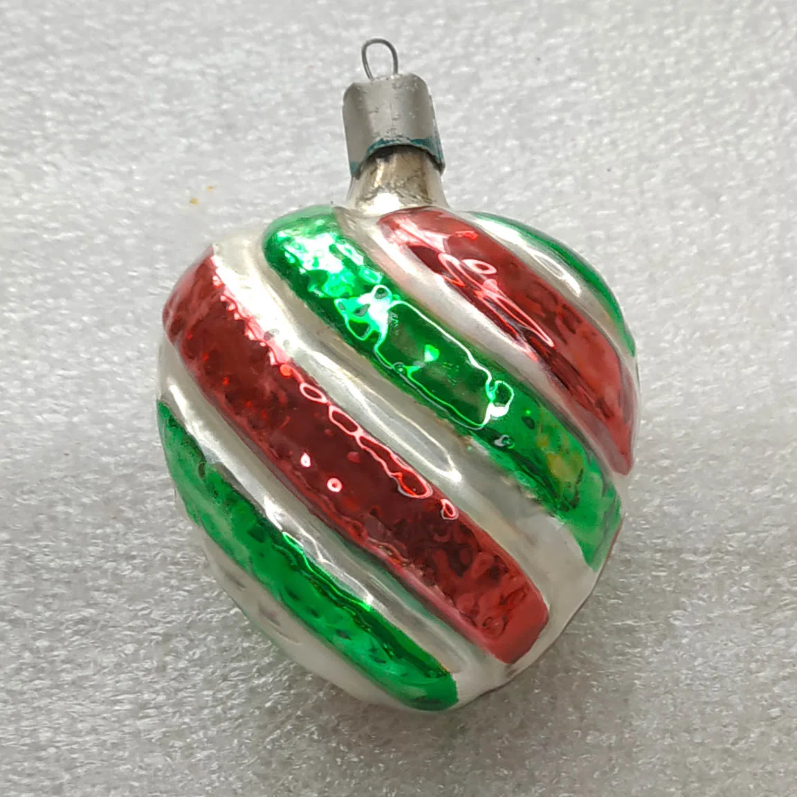 Vintage Christmas Glass Ornament USSR Antique Heart