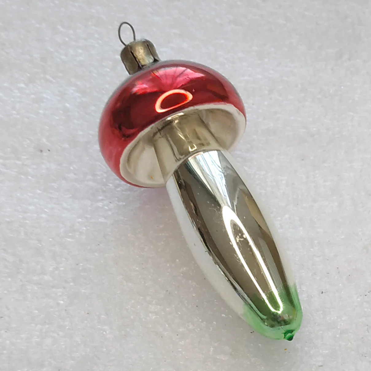 Vintage Mercury Glass Christmas USSR Ornament Antique Mushroom