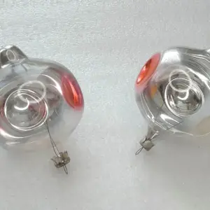 Set of 2 Antique Vintage Silver Glass USSR Christmas Ornaments Lanterns
