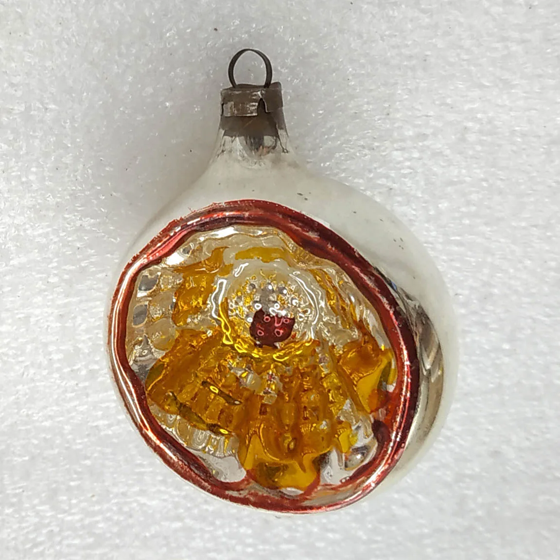 Vintage Mercury Glass Christmas Ornament GDR Old Lantern
