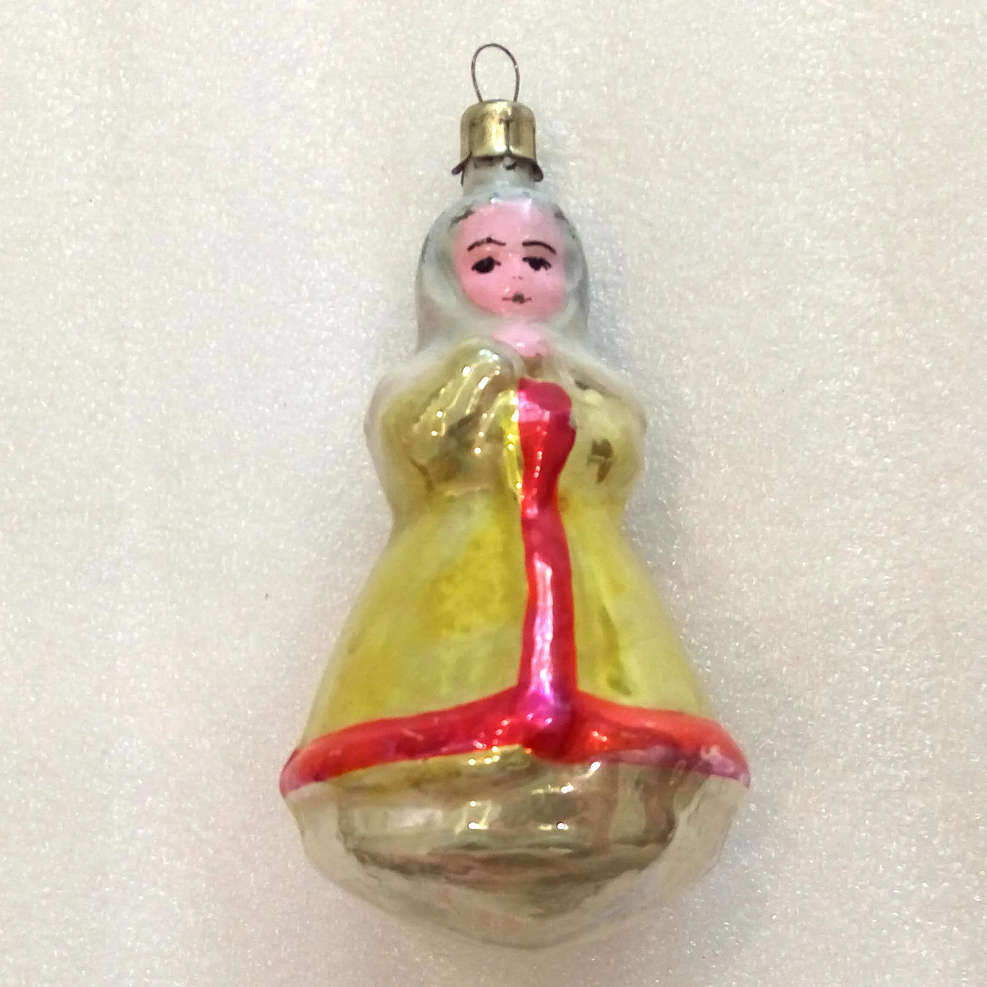 Vintage USSR Glass Christmas Ornament Fir Tree Girl