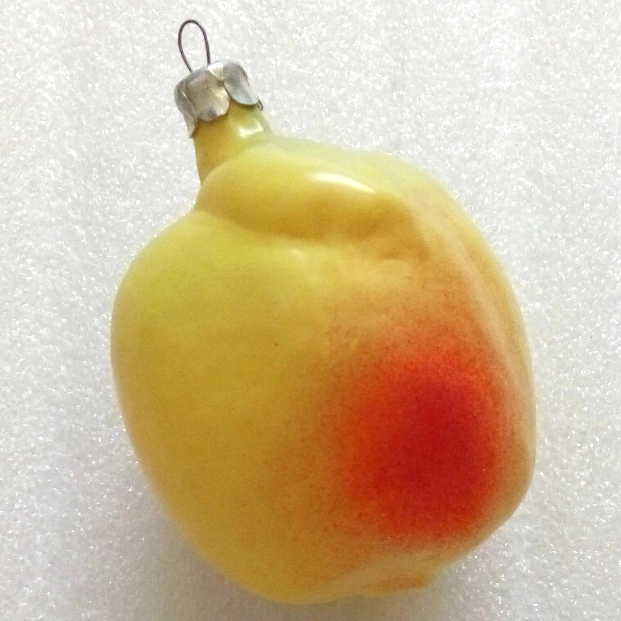Vintage USSR Glass Christmas Ornament Decororation Lemon