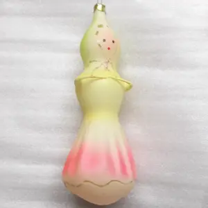 Big Vintage USSR Glass Christmas Tree Ornament Girl