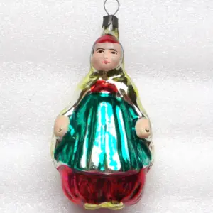 Antique Vintage Russian Glass Christmas Tree Ornament Boyarinya