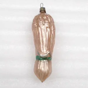 Vintage USSR Ukrainean Glass Christmas Ornaments Wheat Stack