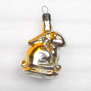 Vintage USSR Glass Christmas Ornament Old Rabbit