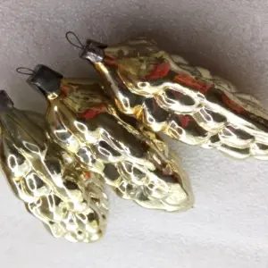 Set of 3 Antique Vintage Glass Christmas Ornaments Ears of Wheat