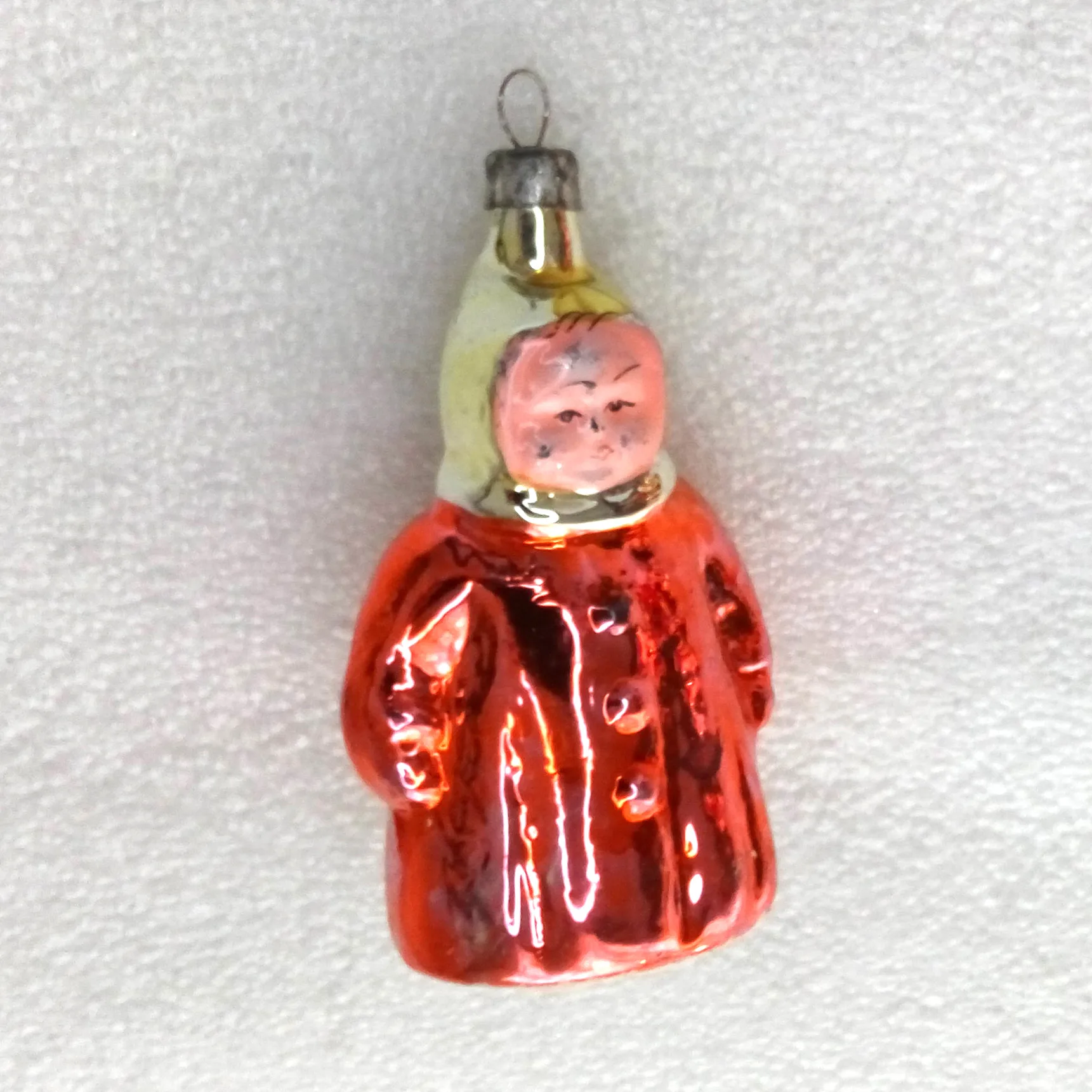 Antique Vintage Glass Christmas Ornament Toy Girl