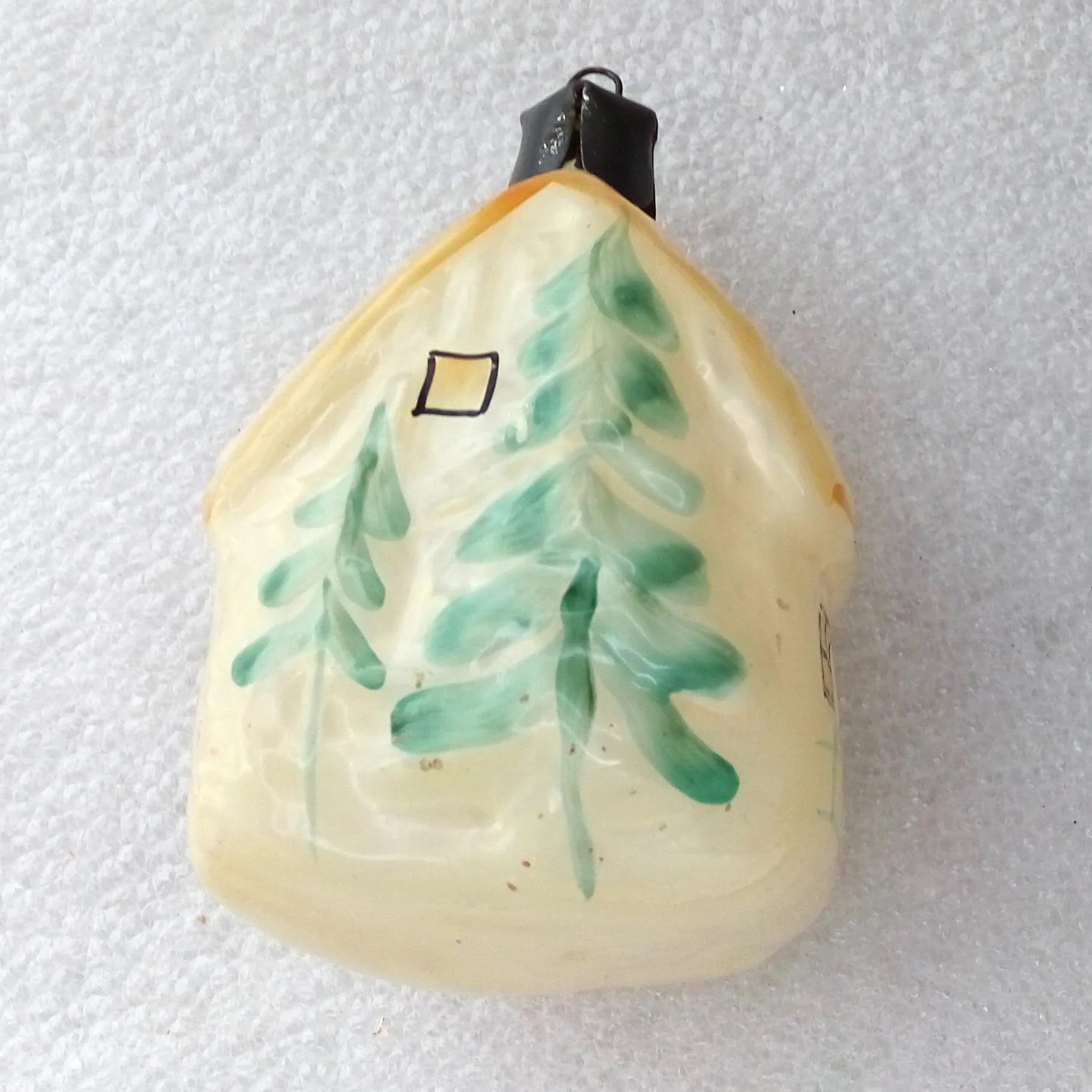 Old Antique Vintage Glass Christmas Ornament House