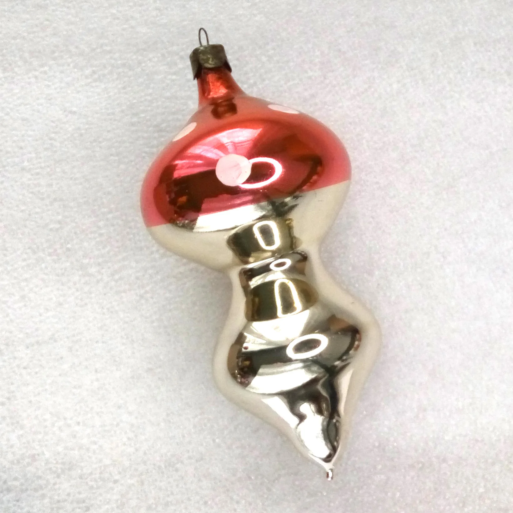 Antique Vintage Glass Christmas Ornament Mushroom