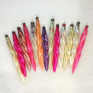 Set of 13 Antique Vintage Glass Christmas Ornaments Icicle