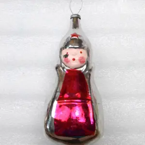 Vintage USSR Propaganda Glass Christmas Ornament Red Army Boy