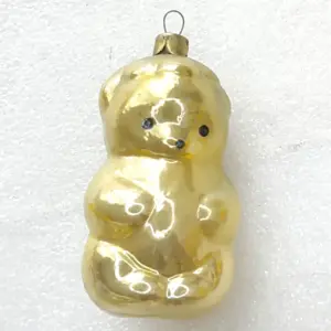 Vintage Glass Christmas Ornament USSR Antique Bear Cub