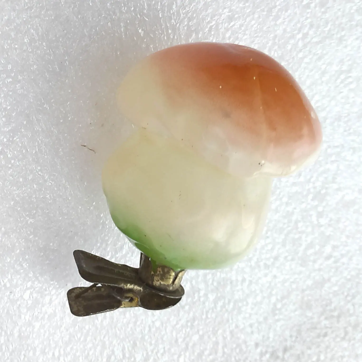 Vintage Glass Christmas Ornament USSR Antique Mushroom