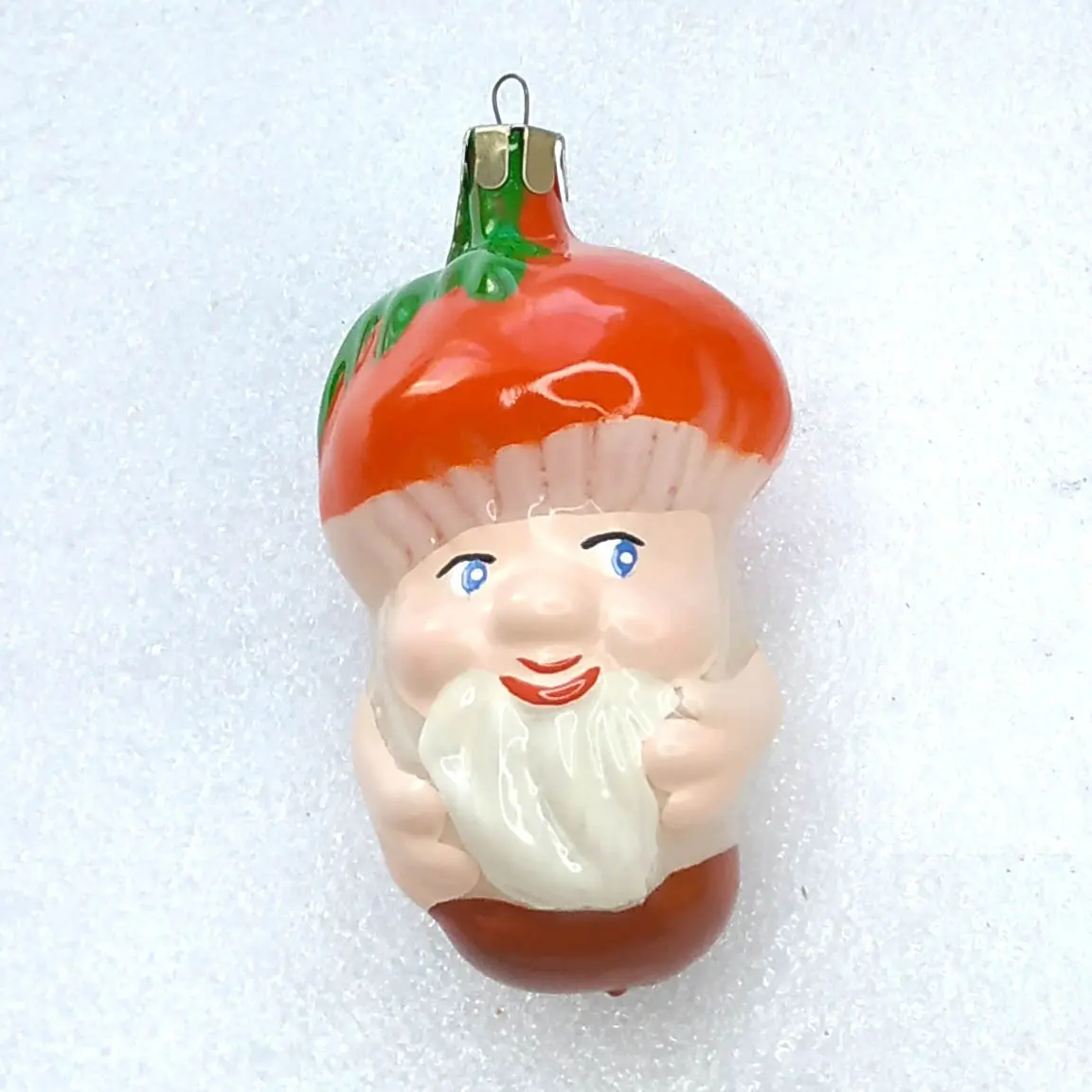 Vintage Glass Christmas Ornament USSR Antique Mushroom