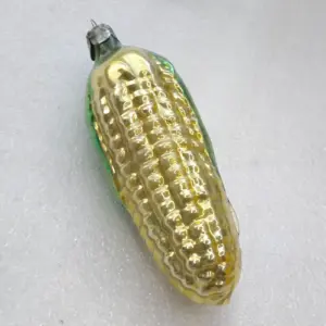 Vintage USSR Silver Glass Christmas Ornament Old Corn