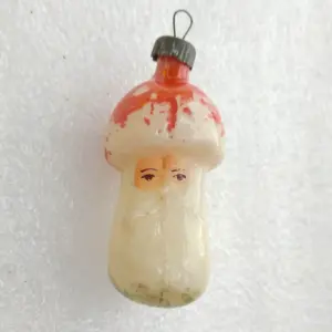 Antique Vintage Glass Christmas Ornament Tree Toy Old Mushroom