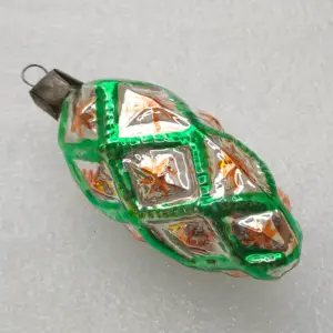 Antique Vintage Silver Glass Christmas Ornament Tree Toy Cones