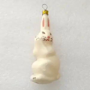 Antique Vintage Glass Christmas Ornament USSR Hare Bunny